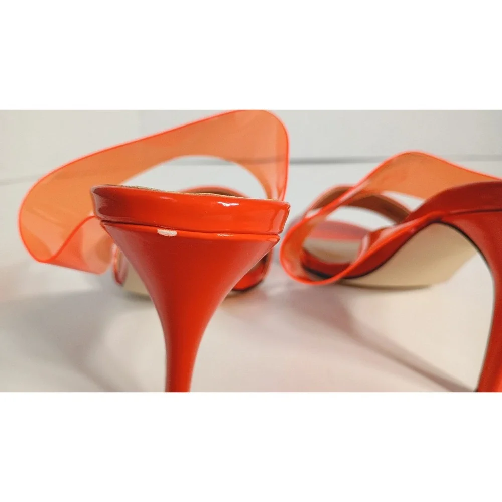 ANDIAMO Shoes Womens Double Take Neon Orange‎ High Heels Sz 9M, Bright Colorful